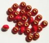 25 5x7mm Faceted Opaque Red & Copper Donut Beads